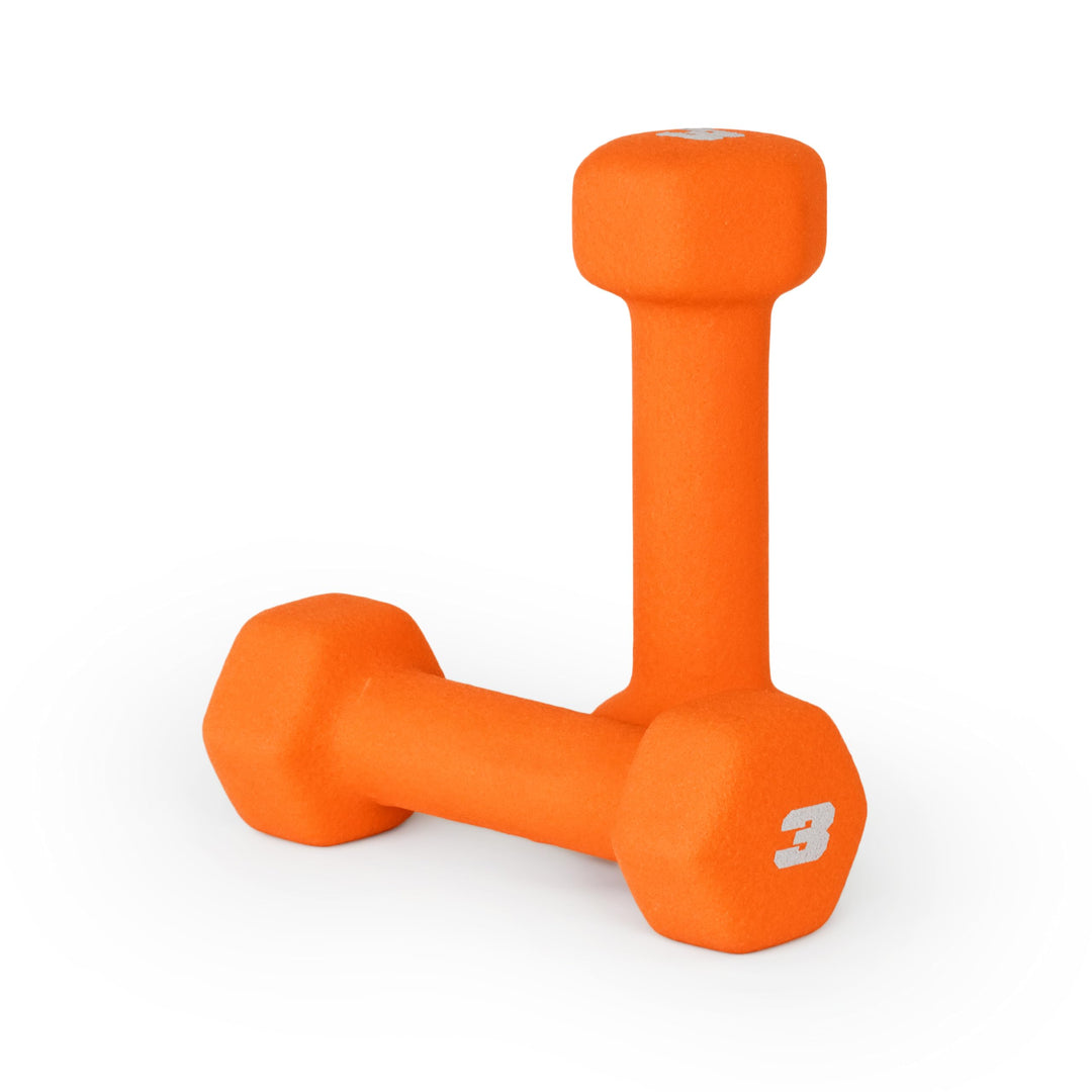 Neoprene Dumbbell Weights, 3 lb Pair, Spiced Orange
