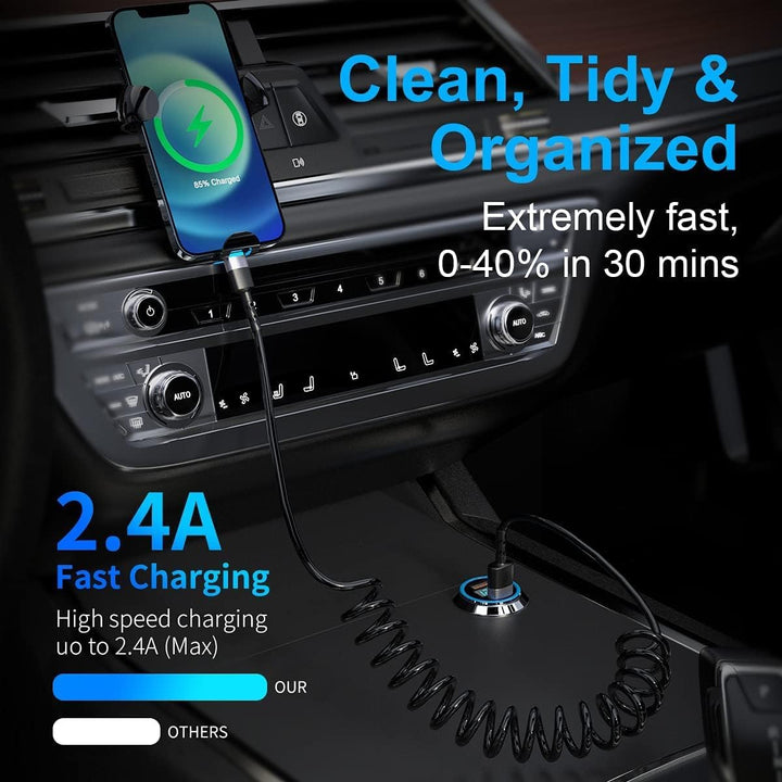 2 in 1 Wireless CarPlay Adapter and Android Auto Wireless Adapter CarPlay Wireless Adapter Convert Wired to Wireless- Wireless CarPlay Dongle Built in Netflix YouTube Coiled Lightning Cable