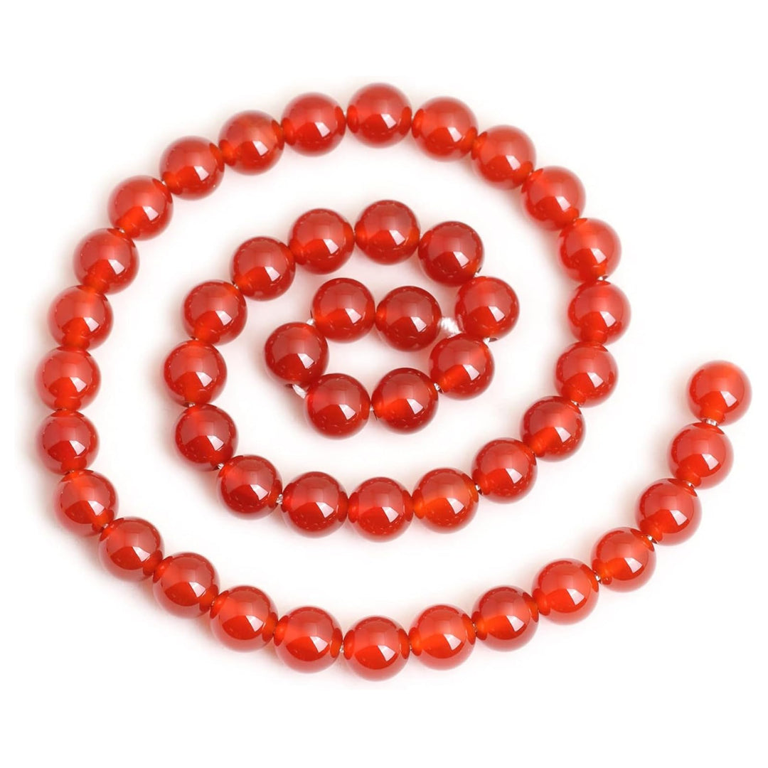 45pcs 8mm Natural Red Agate Beads Round Loose Gemstone Beads for Jewelry Making DIY Bracelet Necklace
