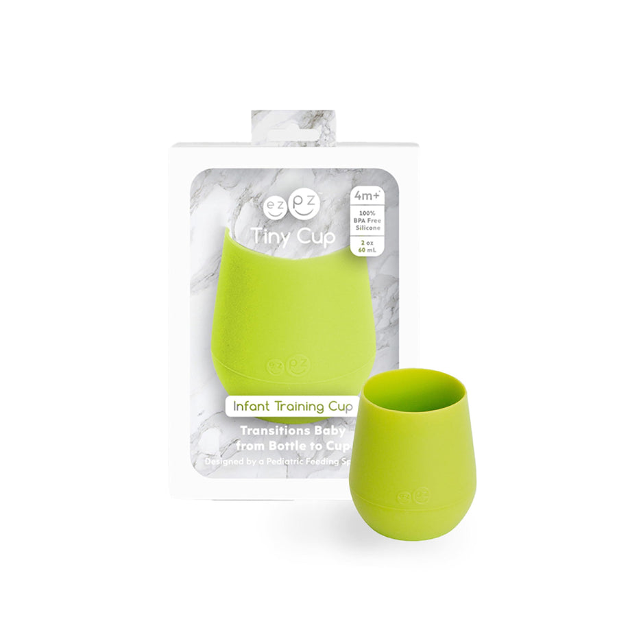 Tiny Cup (Lime) - 100% Silicone Training Cup for Infants - 4 months + - Designed by a Pediatric Feeding Specialist - Baby-led Weaning Essentials & Baby Gifts
