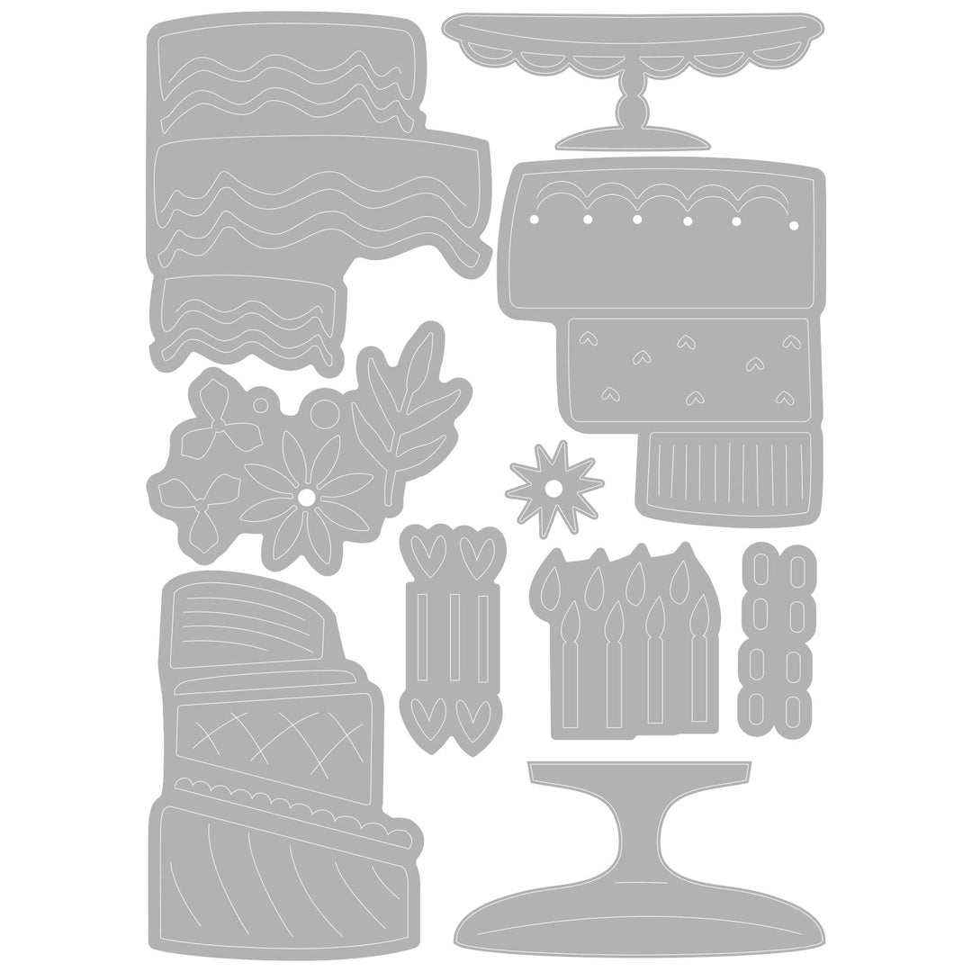 Thinlits Die Set 10PK Build a Cake by Olivia Rose | 665882 |Chapter 2 2022, Multicolor