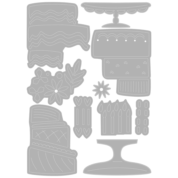 Thinlits Die Set 10PK Build a Cake by Olivia Rose | 665882 |Chapter 2 2022, Multicolor