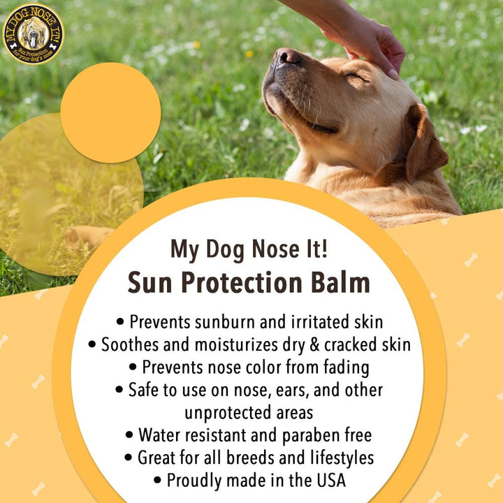 Moisturizing Sun Protection Balm for Dogs Noses - Protect Your Dog from Harmful UVA/UVB Rays .5 Ounce