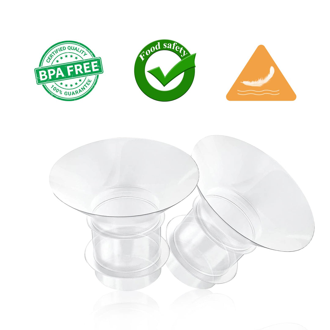21mm Flange Inserts Compatible with Medela/TSRETE/Momcozy S9 S10 S12 Wearable Cups & Spectra S1 S2, 24mm Breast Pump Shields Reduce Nipple Tunnel Down to 21mm, 2pcs