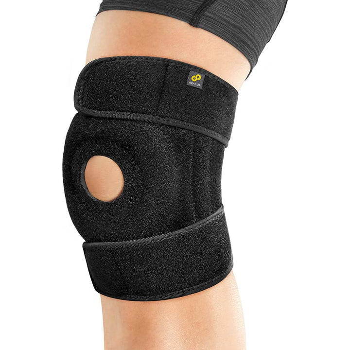 Knee Stabilizer Support Brace, Open-Patella Support - Joint Pain Relief for Sprains, Arthritis, MCL, LCL, Sports Injury & Recovery, KP30