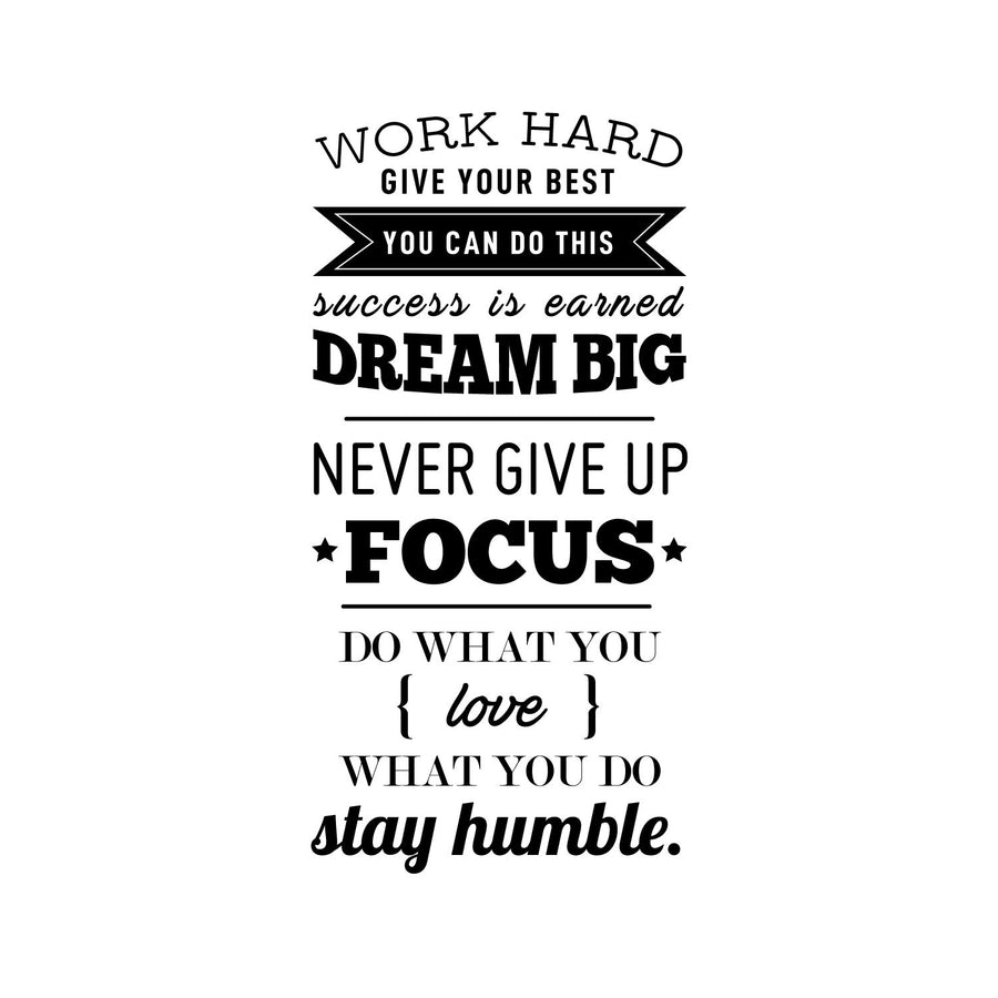Vinyl Wall Art Decal - Work Hard Give Your Best You Can Do This - 40 x 20 - Motivational Home Living Room Office Quote - Positive Modern Bedroom Dorm Room Apartment Indoor Outdoor Wall Decor (Black)