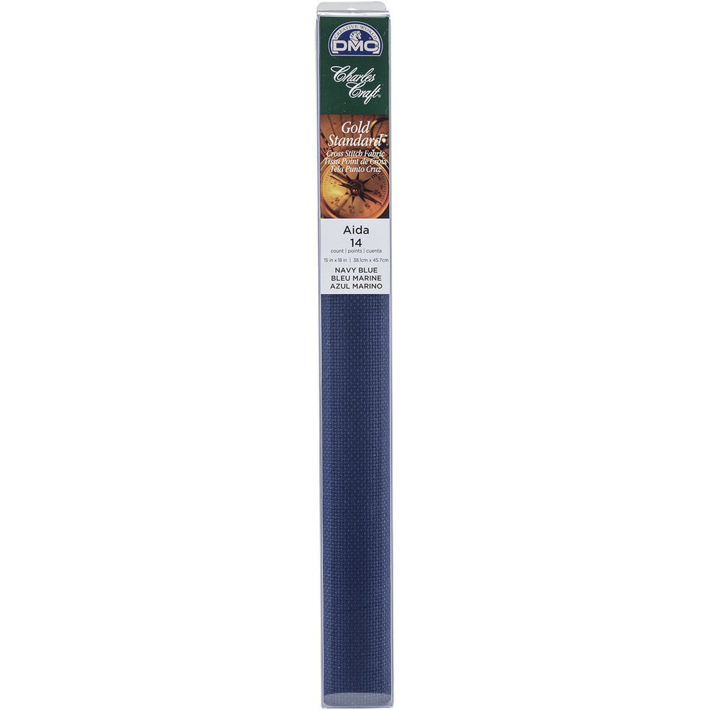 Charles Craft Gold Standard Aida 14 Count 15X18 Box, Navy