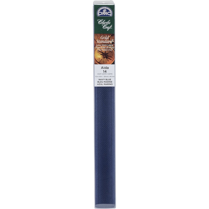 Charles Craft Gold Standard Aida 14 Count 15X18 Box, Navy