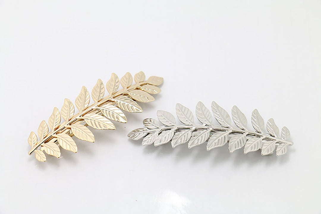 2PCS Girls Women Metal Leaf Branch French Updo Hair Pin Wedding Hair Clip Party Hairpins Hair Barrettes Hair Accessory (Silver)