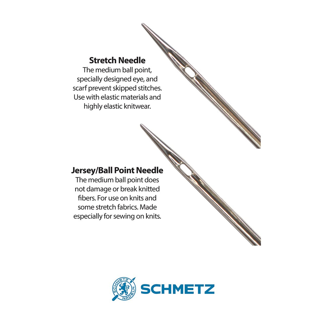 Stretch and Jersey/Ball Point Sewing Machine Needle Combo Pack (10 Needles Total and 1 ABC Pocket Guide)