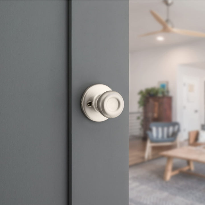 Tylo Interior Passage Door Knob, Handle For Closet and Hallway Doors, Non-Locking Doorknob in Satin Nickel, with Microban Protection, 1 Count (Pack of 1)