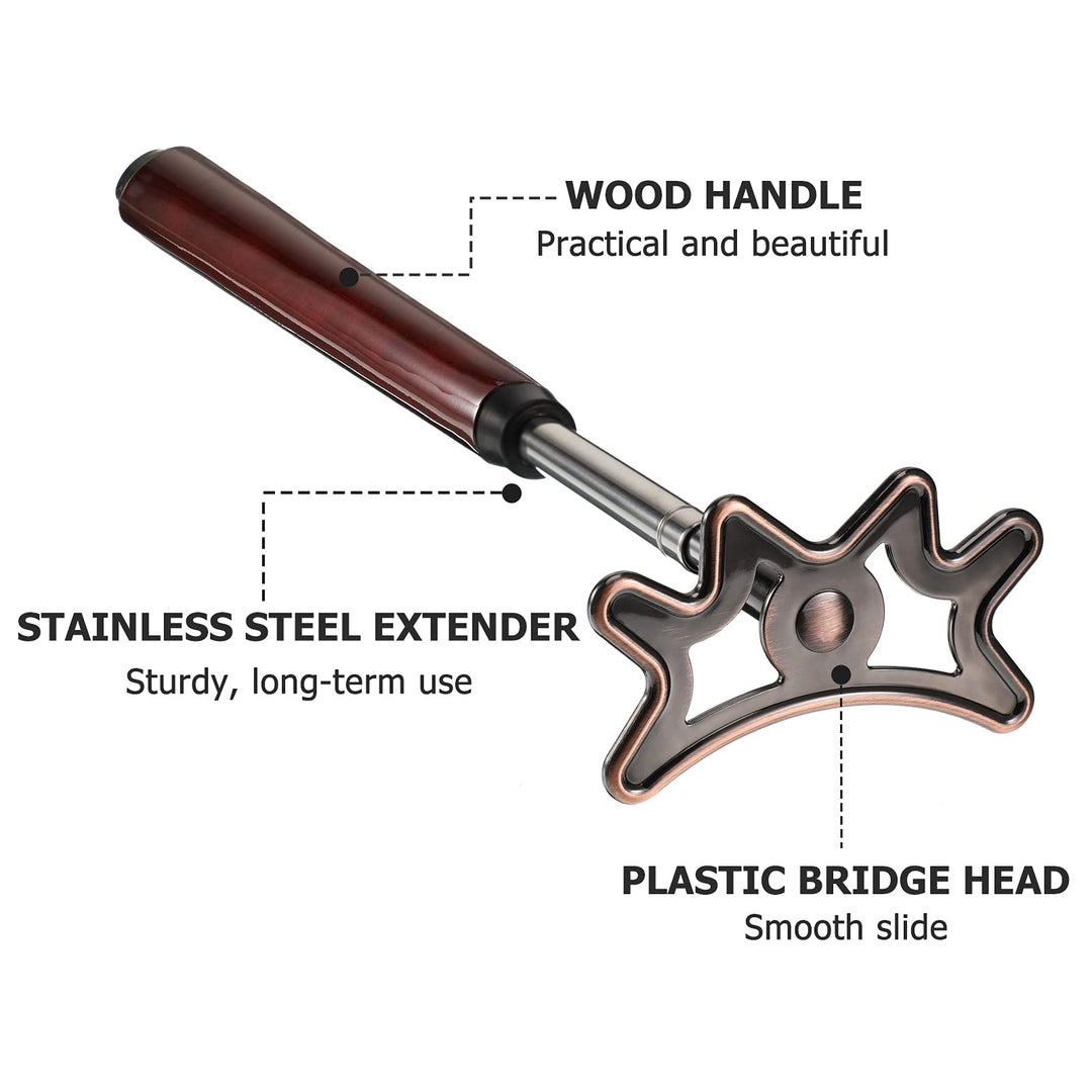 Retractable Pool Bridge Stick,Billiards Cue Stick Bridge with Removable Bridge Head and Wood Handle Billiards Pool Cue Accessory for Pool Cue Table (Brown)