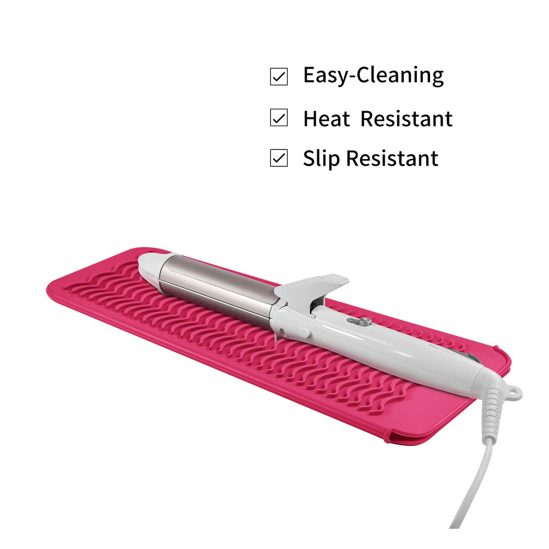 Silicone Heat Resistant Travel Mat Pouch for Hair Straightener,Crimping Iron,Hair Curling Iron,Hair Curling Wand,Flat Iron,Hair Waving Iron and Hot Hair Styling Tools (2 Pack)