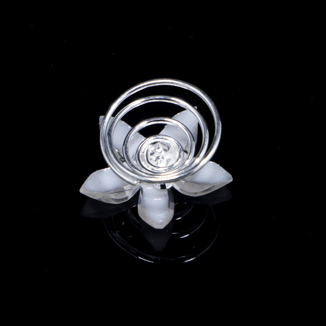 A# : 24Pcs Rhinestones Crystal Spirals Hair Pin Clip Imitation Pearl Spin Pin Swirl Hair Twists Coils Hairpin Bun Stick Pick (A#)