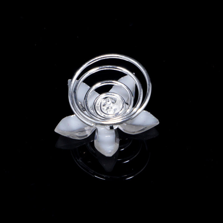 A# : 24Pcs Rhinestones Crystal Spirals Hair Pin Clip Imitation Pearl Spin Pin Swirl Hair Twists Coils Hairpin Bun Stick Pick (A#)