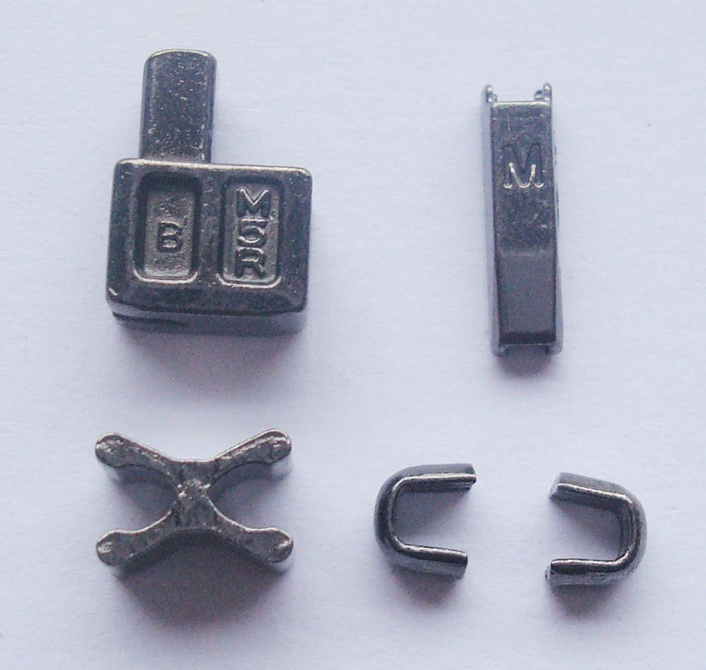 2 Sets Gun Metal #5 Metal Zipper Head Box Zipper Sliders Retainer Insertion pin Easy for Zipper Repair,Zipper Repair Kit (#5)