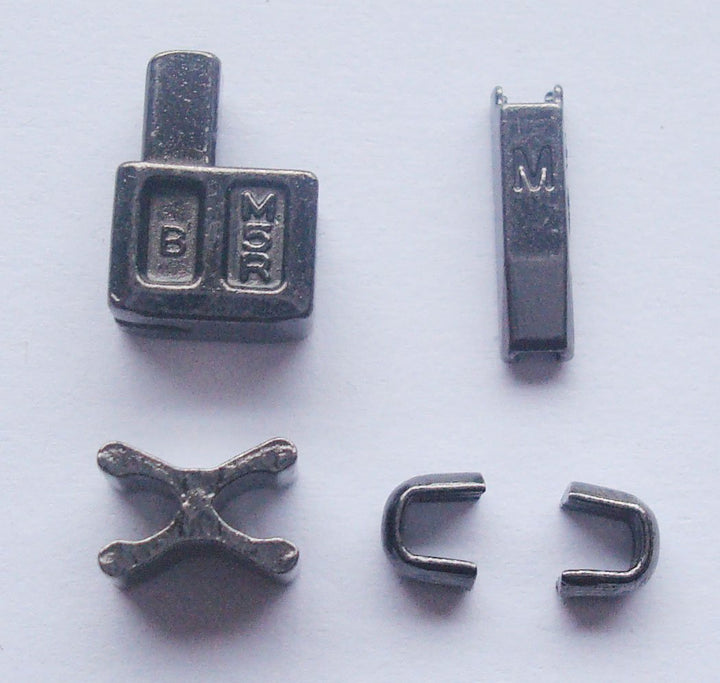 2 Sets Gun Metal #5 Metal Zipper Head Box Zipper Sliders Retainer Insertion pin Easy for Zipper Repair,Zipper Repair Kit (#5)