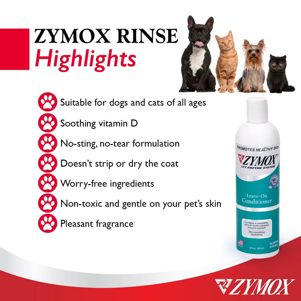 Zymox Leave On Conditioner for Pets, 12 fl oz