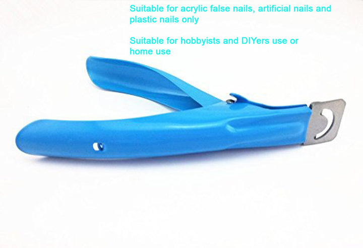 Blue : Yueton Color Coated Stainless Steel False Nail Tip Clipper Cutter Trimmer Manicure Pedicure Nail Art Tool (Blue)