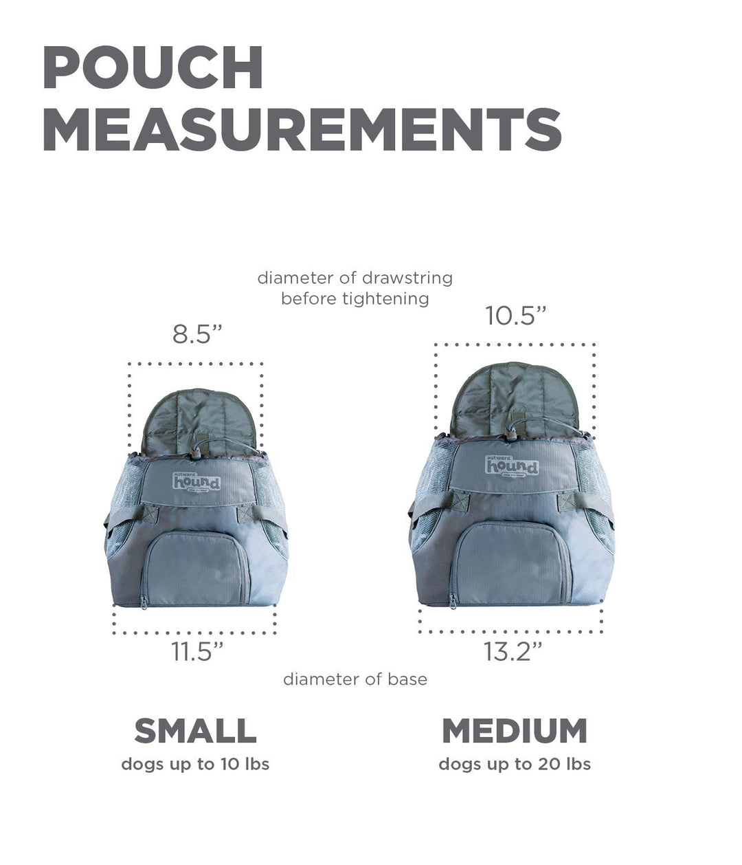 PoochPouch Dog Front Carrier, Small, Grey