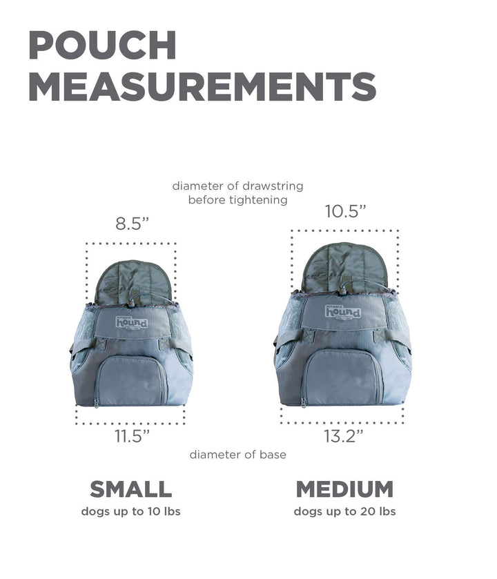 PoochPouch Dog Front Carrier, Small, Grey