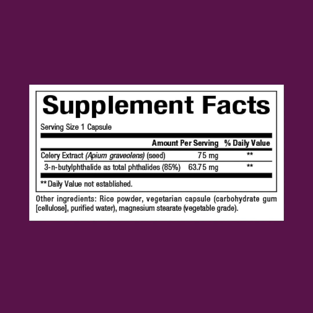 Celery Seed Extract , Herbal Supplement for a Healthy Circulatory System, 60 Capsules