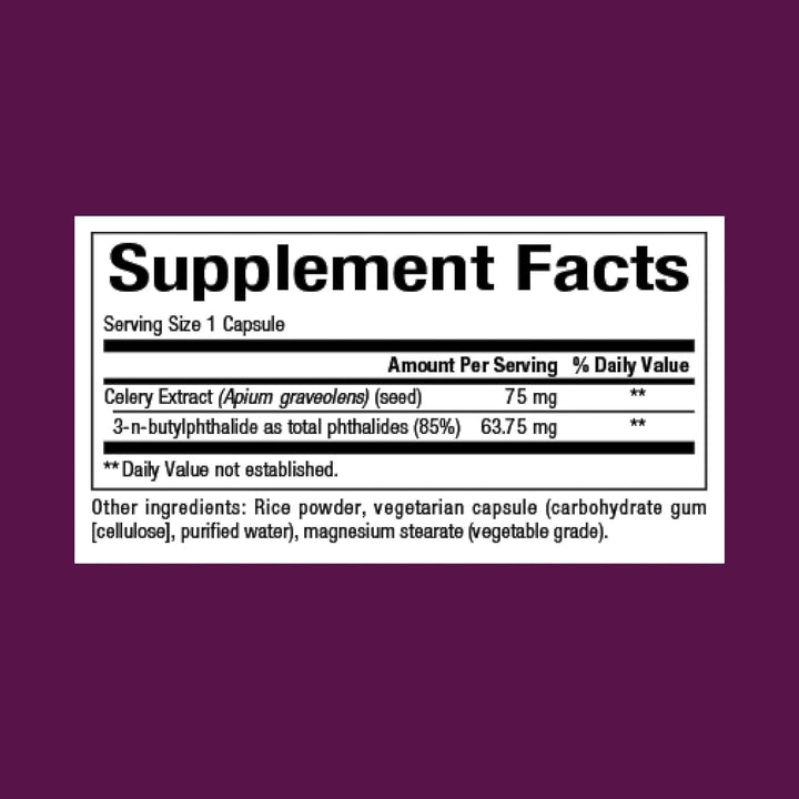 Celery Seed Extract , Herbal Supplement for a Healthy Circulatory System, 60 Capsules