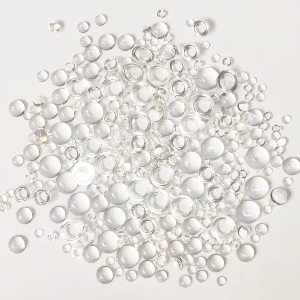 1600 Pieces Clear Dewdrop Water Droplets Embellishments Round Clear Dewdrop Beads Waterdrop Resin Beads for DIY Paper Crafts Cell Phone Case Card Making Decor Scrapbooking Accessories