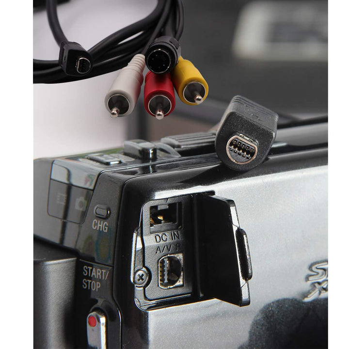 AV A/V Audio Video TV-Out Cable VMC-15FS Video Cable Cord for Sony Handycam Camcorder DCR-D/H/I/S HDR-C/H/S/T/U/X and More Models