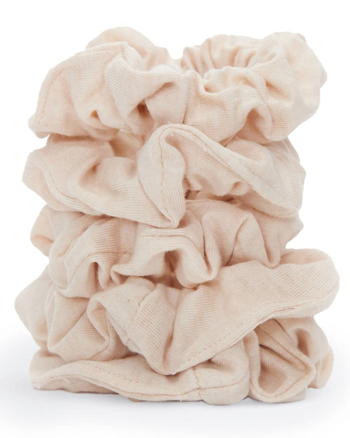 Kitsch Organic Cotton Knit Hair Scrunchies for Women, Elastic Hair Ties for Thick Hair & Thin Hair, Hair Bands, No Pull Hair Ties for Women, Ponytail Holders, Hair Accessories for Women 5pc (Cream)