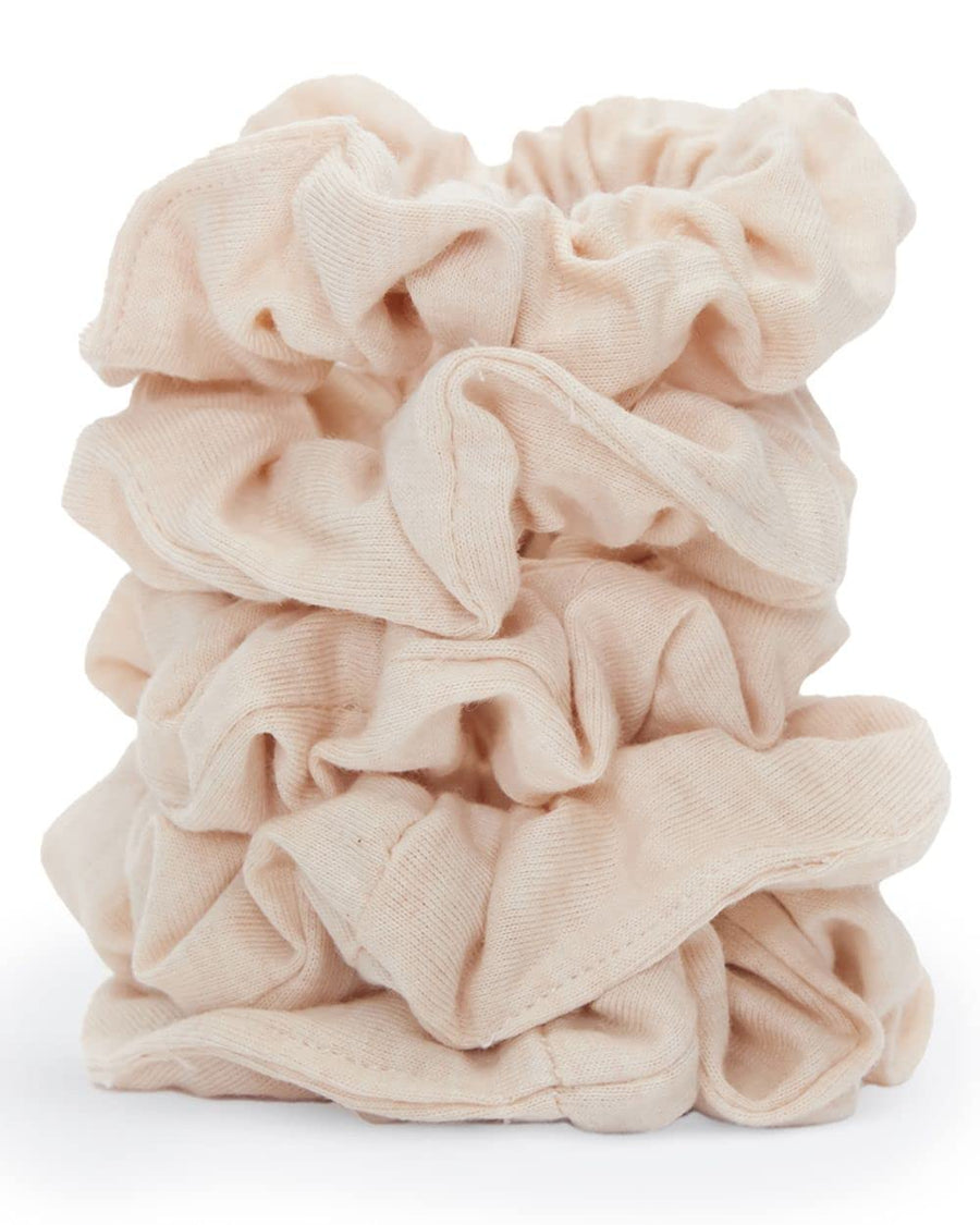 Kitsch Organic Cotton Knit Hair Scrunchies for Women, Elastic Hair Ties for Thick Hair & Thin Hair, Hair Bands, No Pull Hair Ties for Women, Ponytail Holders, Hair Accessories for Women 5pc (Cream)