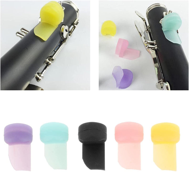 Pack of 5 Soft Silicone Clarinet Oboe Thumb Rest Cushion Thumb Protector for Woodwind Instrument 5 Colors