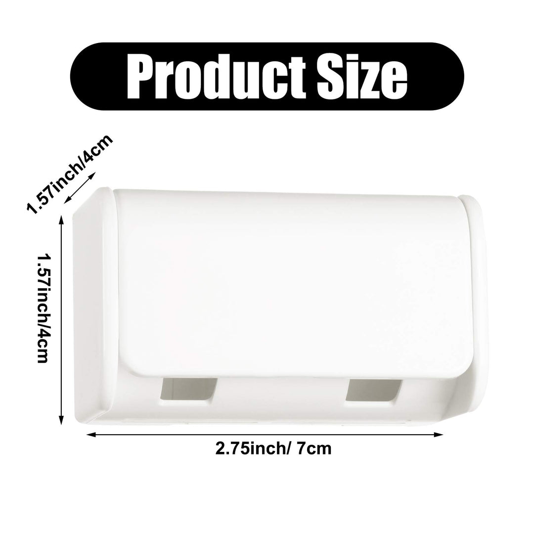 2 Pack Toothbrush Holder Wall Mounted with Cover for Bathroom, 2 Slots Self Adhesive Toothbrushes Holder White Toothbrush Hanger for RV Dorm Bathrooms and Shower
