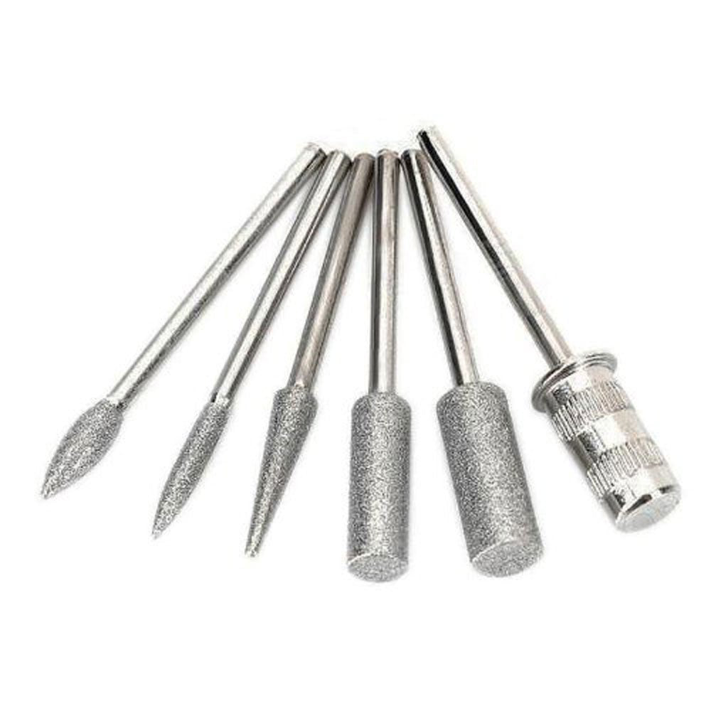 6PC Nail Drill Bits For Machine Replacement 3/32 Shank Size Acrylic Art