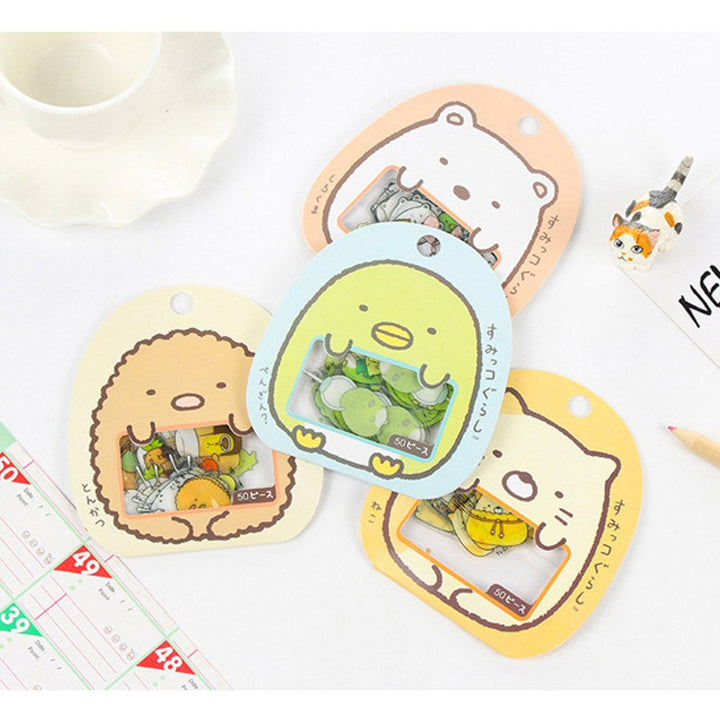 Aimeio Super Cute Cartoon Animals Transparent PVC Stickers for Diary Calendar Albums Decoration Scrapbook Planner Journal Child DIY Toy School Office Supplies,4 Pack,200 Pieces