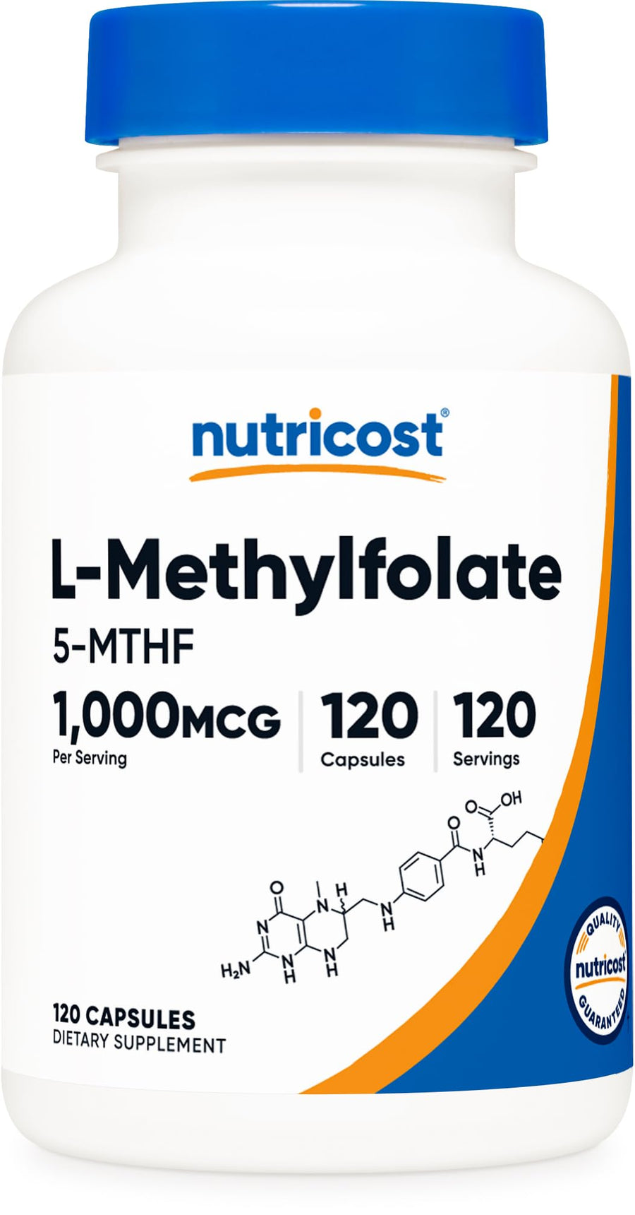 Methylfolate 1000mcg, 120 Vegetarian Capsules - Gluten Free, Non-GMO
