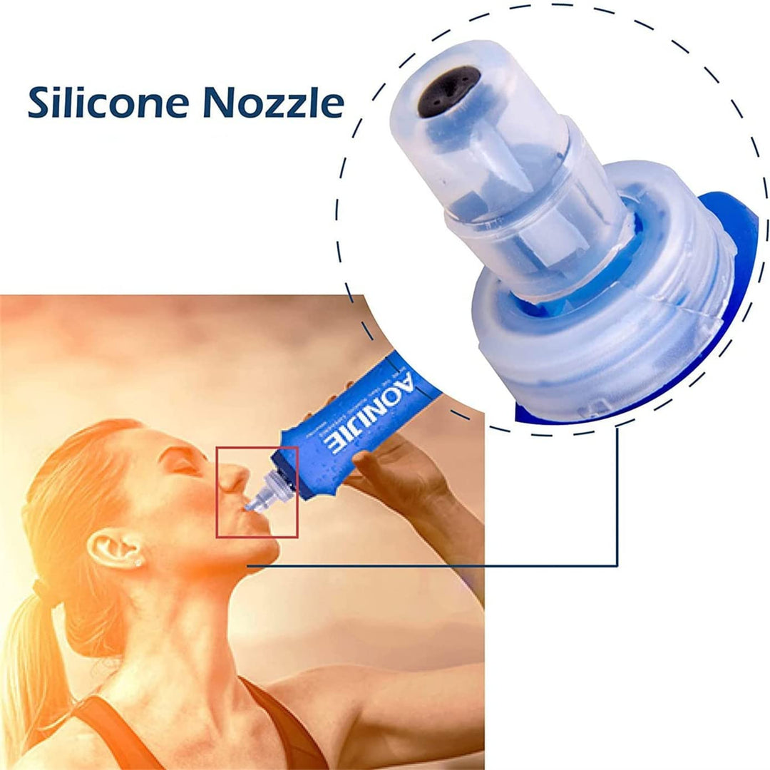 2pcs Foldable 250mL/500mL TPU Outdoor Sport Water Hydration Bottle Soft Flask For Running Camping Hiking Bicycle (250ML-2pcs)