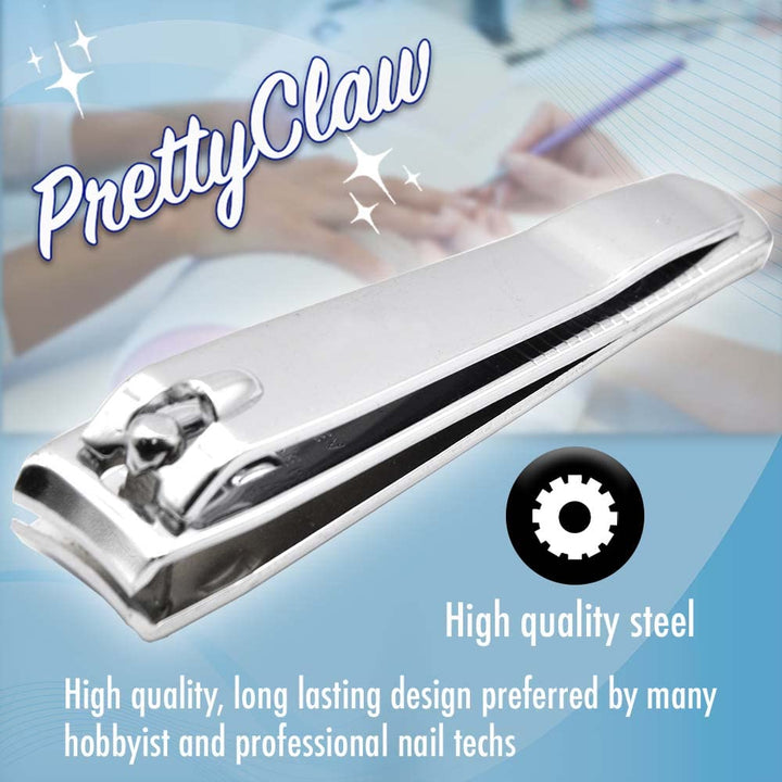 PrettyClaw | Nail Clippers Sharp Edge Fingernail and Toenail Clipper Cutter Thick Nail Trimmer Stainless Steel for Manicure and Pedicure (Curve Edge)