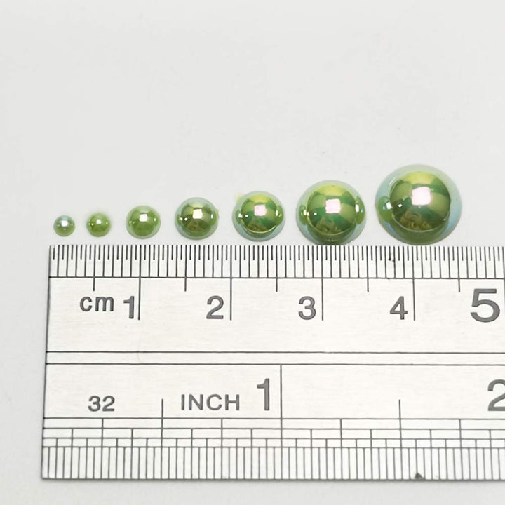 3000PCS 1 Box Green Round Flatback Imitation Half Pearls Bead Loose Beads Gem (Green Half Ball)