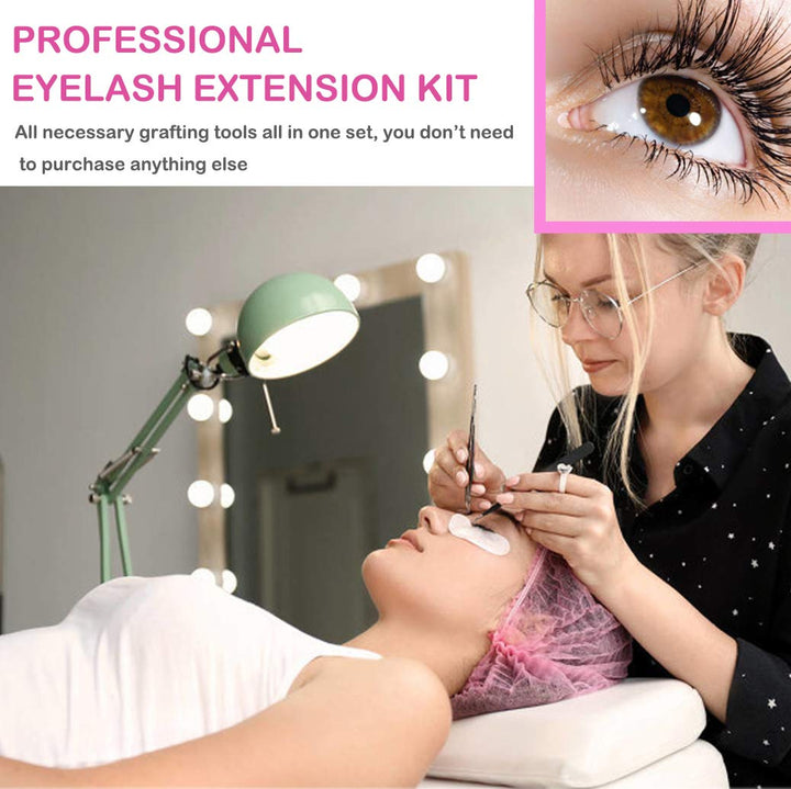 Lash Eyelash Extension Kit, Eyelash Extension Supplies With Mannequin Head For Beginners Eyelashes Extensions Practice Kit Lip Makeup Eyelash Grafting Training Tool Kit with Individual Lashes Glue