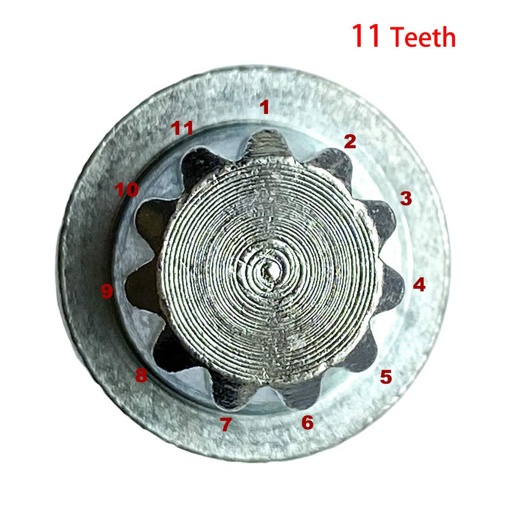 11 Splines Anti-Theft Wheel Lock Nut Key Adapter 8D0601139F001 Compatible with ABC 11 Teeth (Pointy) 1997-2007 VW Bettle Bora Golf Jetta Passat Audi A4 A6 S6 A8 TT SEAT Skoda