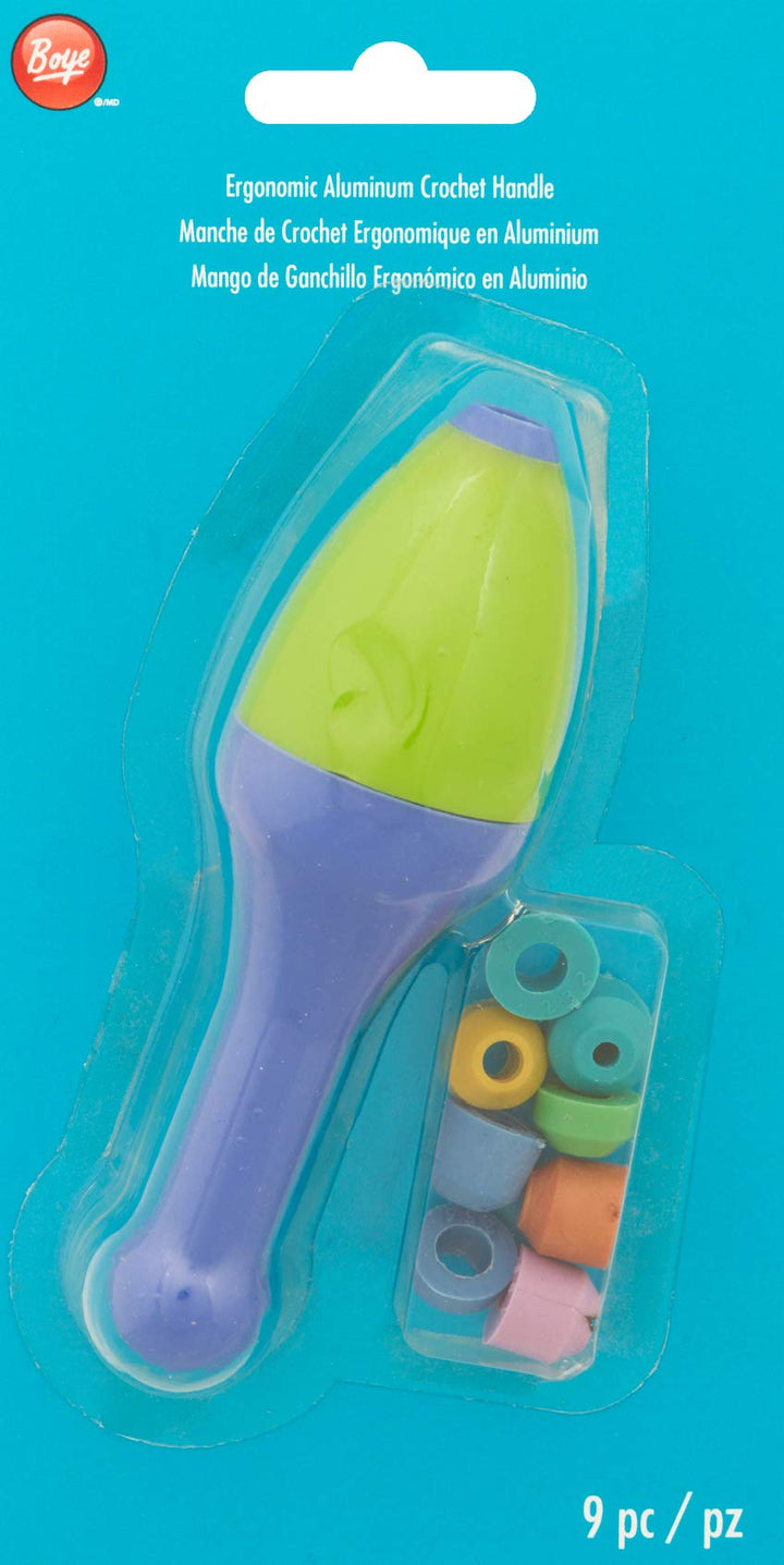 3421001001M Ergonomic Crochet Hook Handle4.5'', 4.5'', Purple, Green
