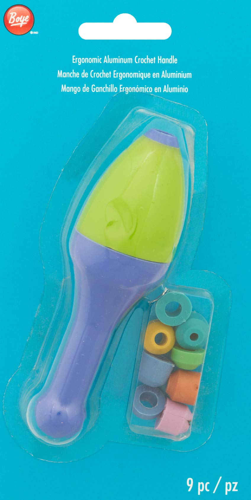 3421001001M Ergonomic Crochet Hook Handle4.5'', 4.5'', Purple, Green