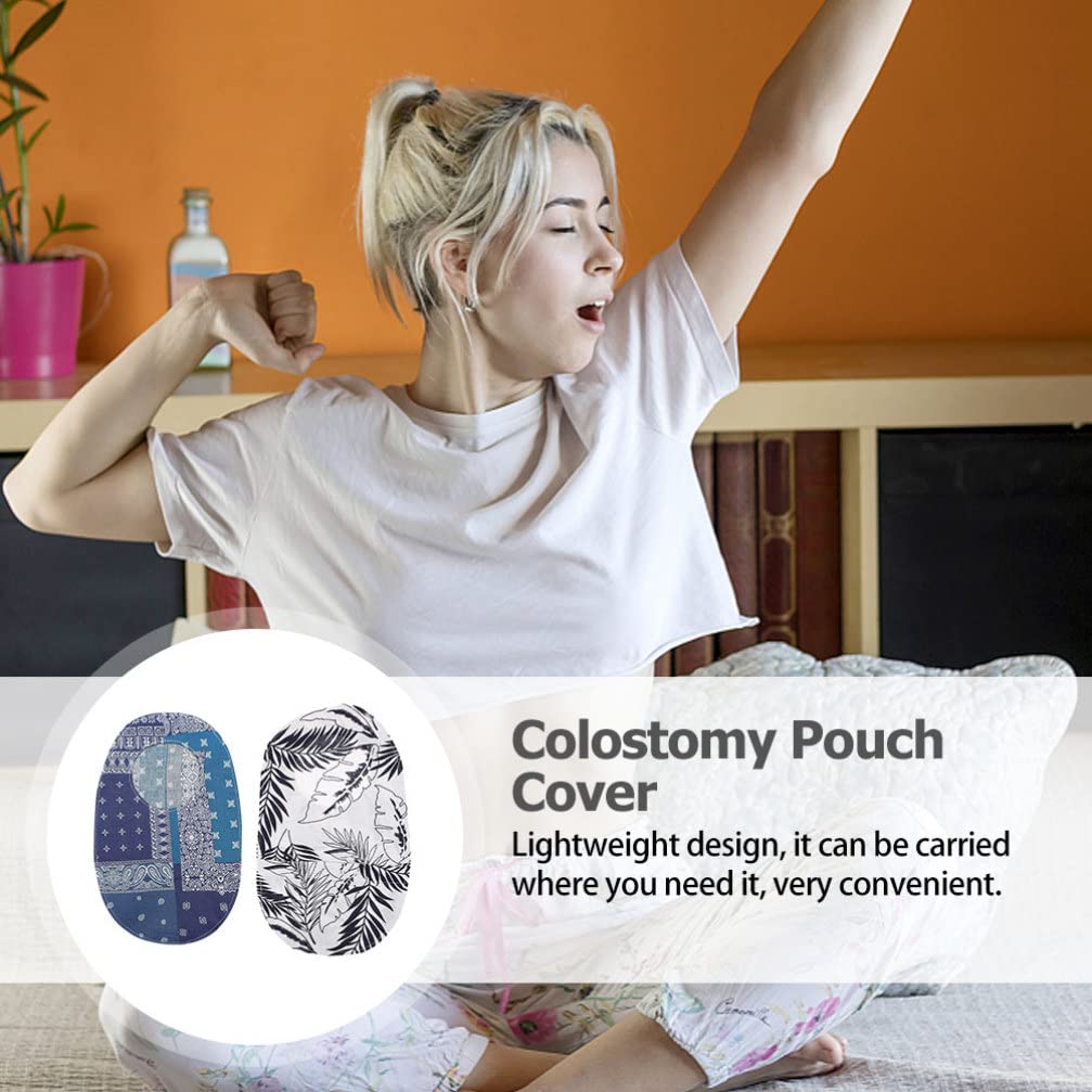 2pcs Ostomy Bag Cover Lightweight Floral Colostomy Bag Protector Flower One- Piece Colostomy Pouch Cover Sleeve