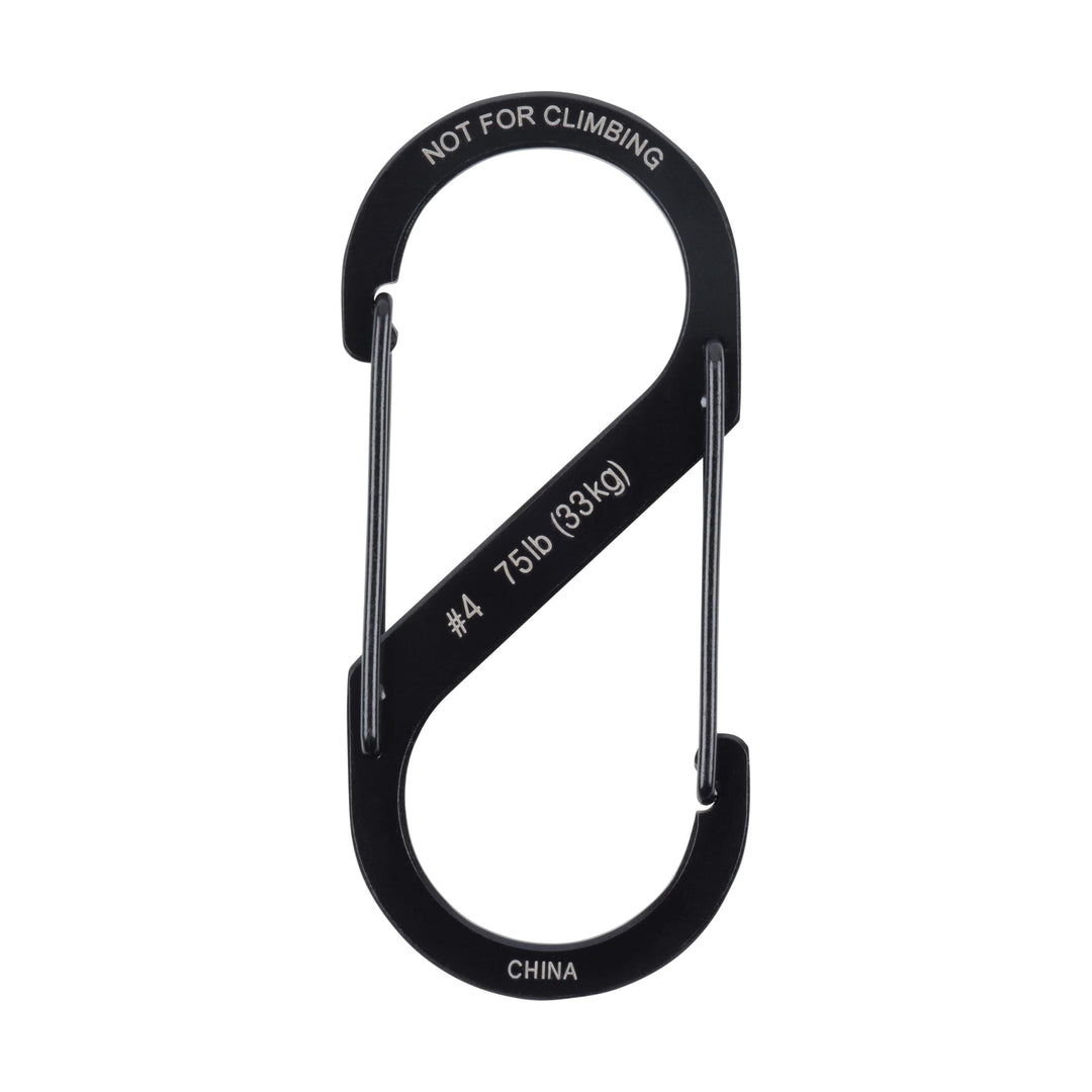 S-Biner Dual Carabiners, Stainless-Steel, unisex-adult, Black, Assorted 3-Pack, Sizes 2, 3, 4