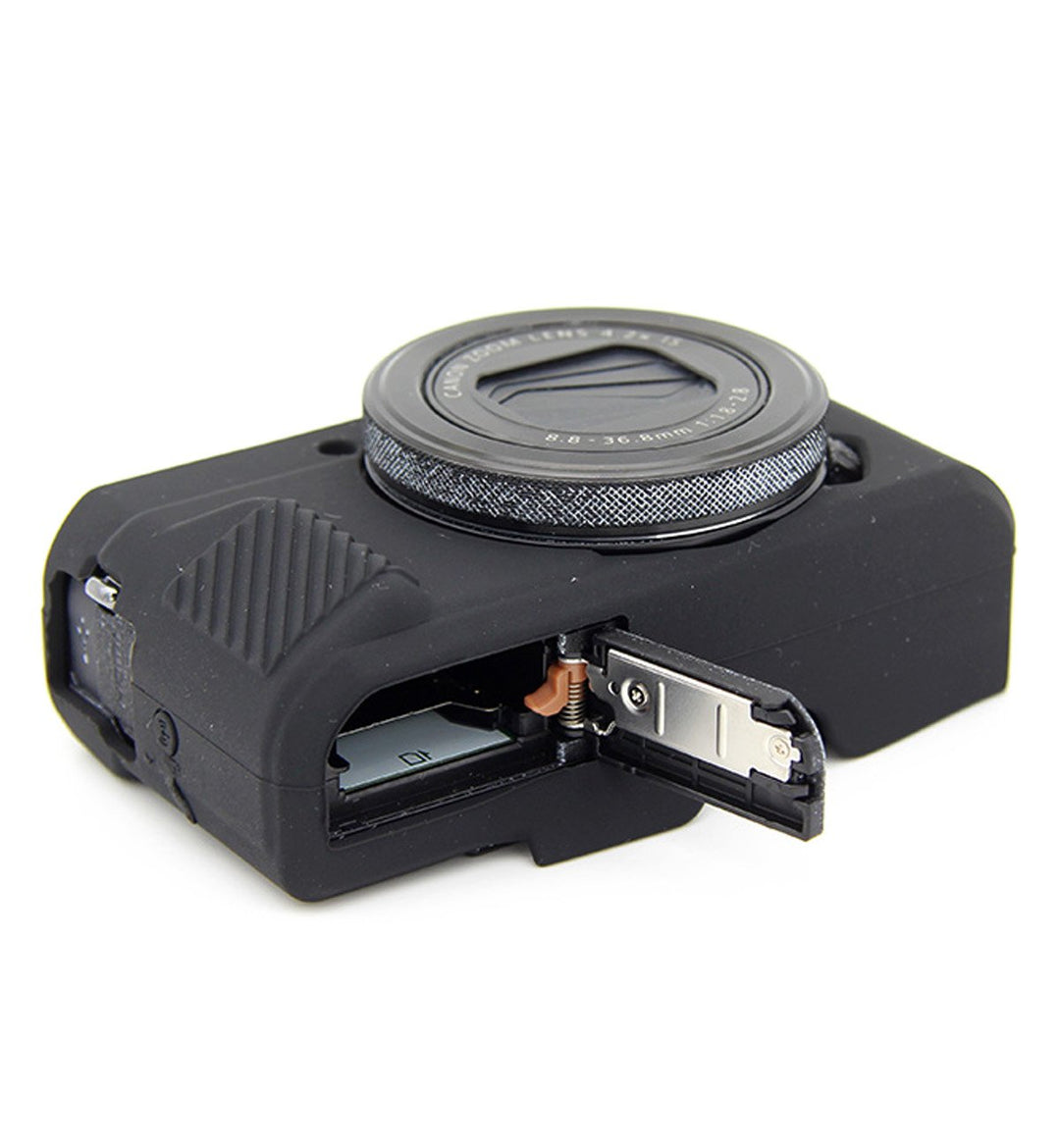 Silicone Case Rubber Camera Protective Cover Skin for Canon PowerShot G7X Mark II Digital Camera + Microfiber Cloth - Black