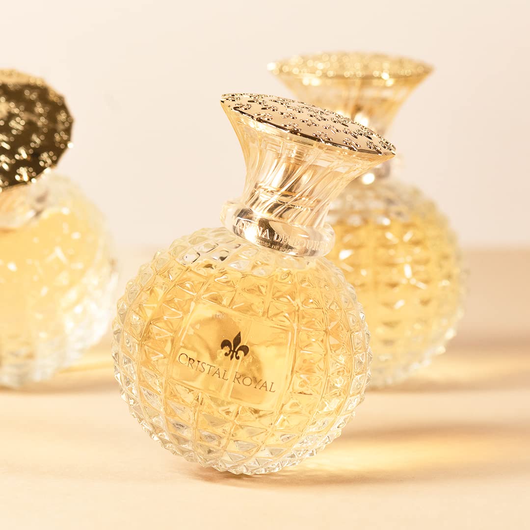 Cristal Royal Eau de Parfum Fragrance for Women - Opens with Pear, Blackcurrant and Bergamot - Blended with Jasmine - For Glamourous and Royal Ladies - 3.4 oz