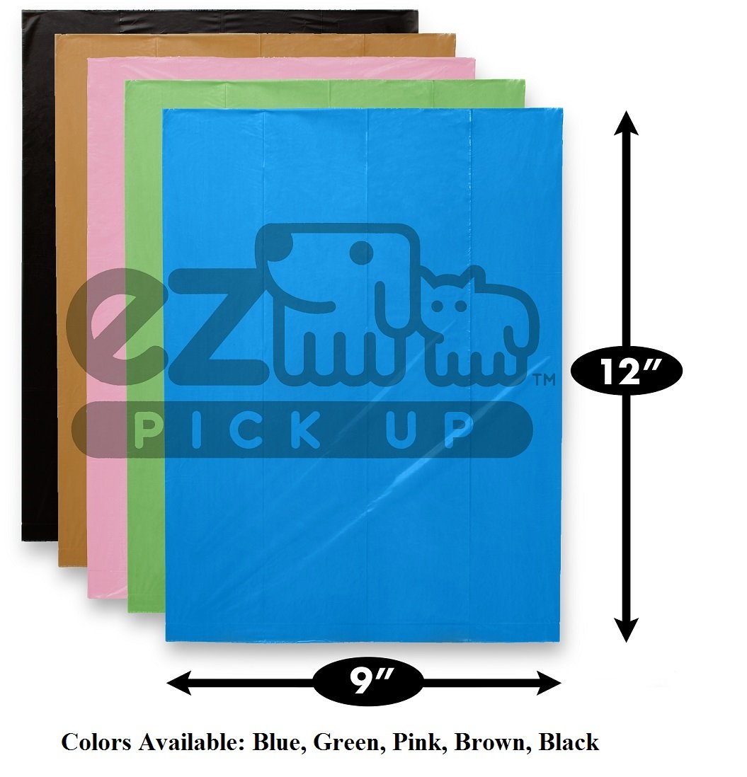 EZ Pick Up - 1000 Count Pet Dog Waste Bags, with Dispenser, Blue 9x12, 50 Rolls, 1000 Poop Bags