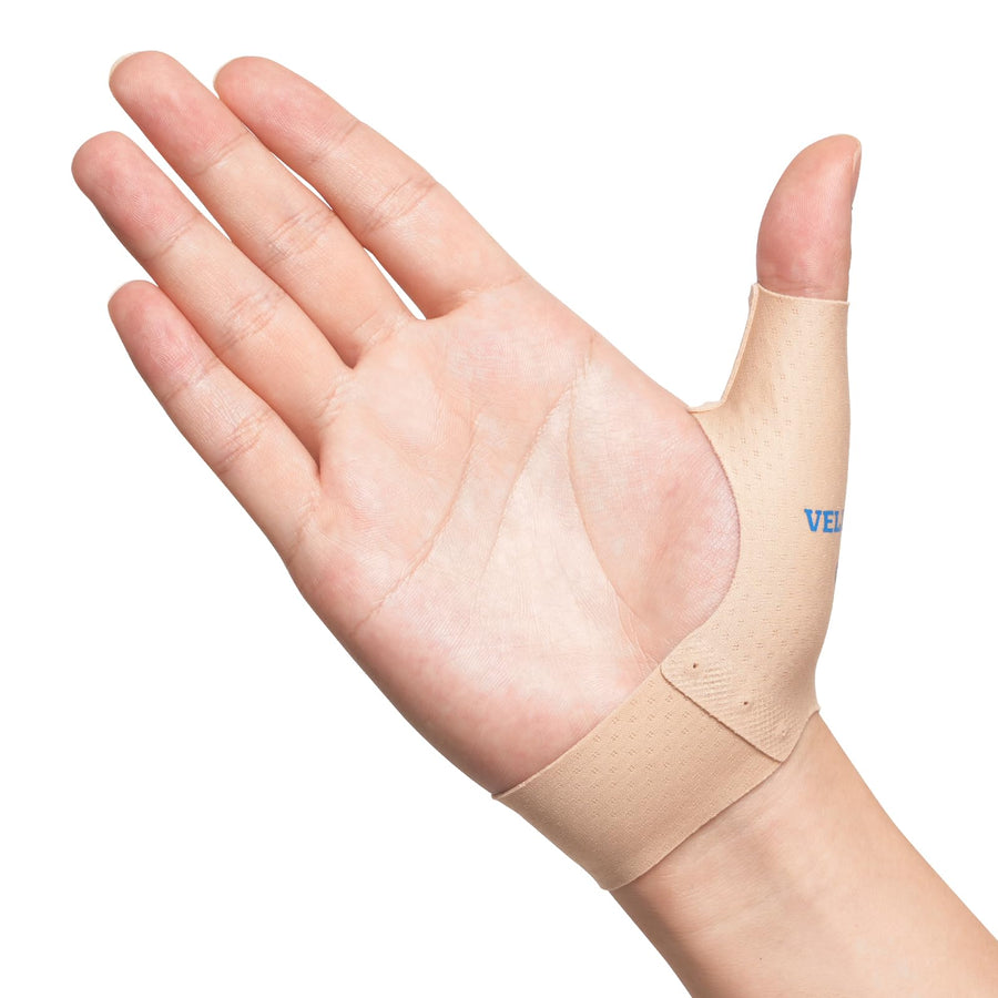 Elastic Thumb Support Brace Liner (Pack of 2), Splashproof Thumb Wrist Compression Sleeve for Arthritis Pain, Tendonitis, Sprains, Sports, Fits Left & Right Hands (Khaki, Short Version, M)