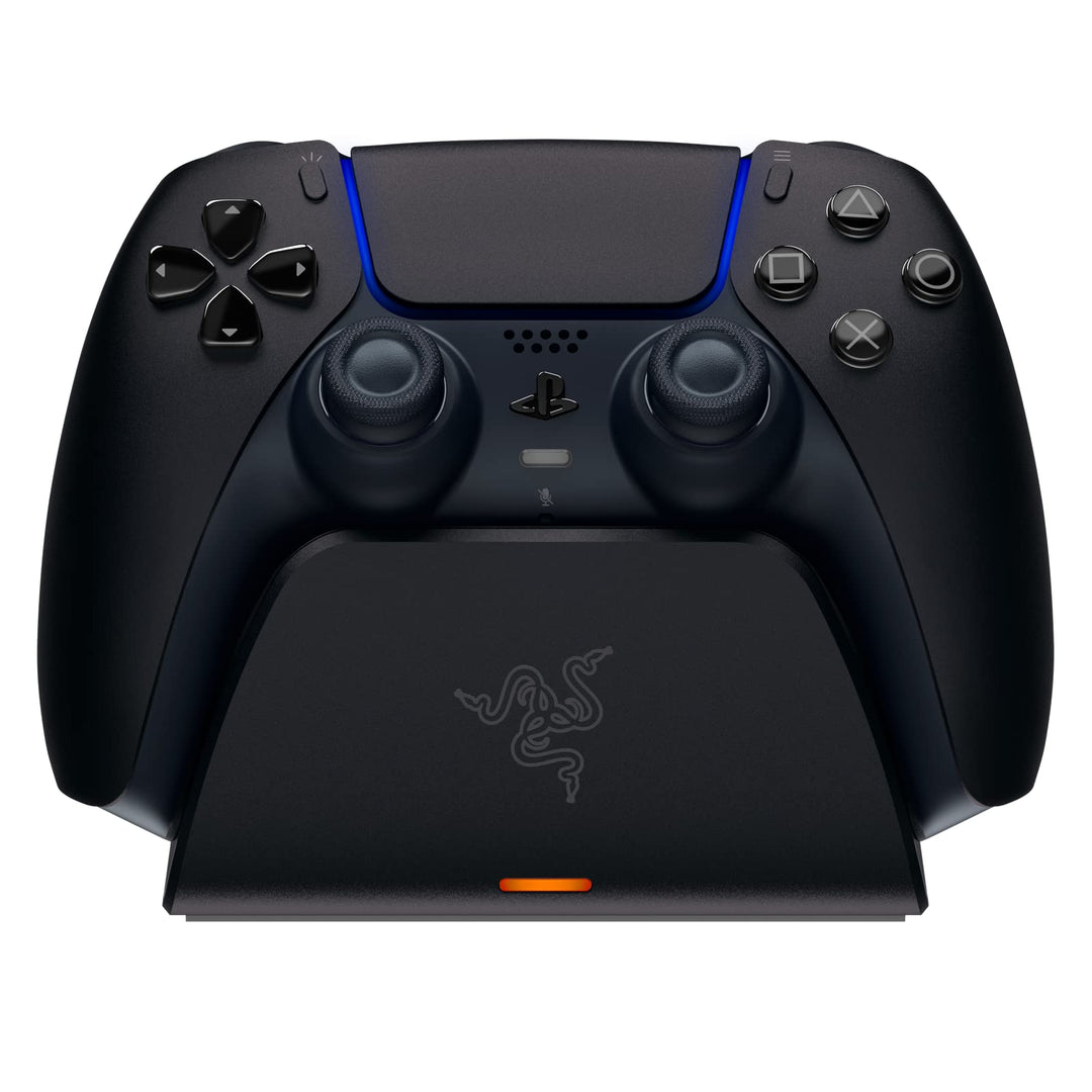 Quick Charging Stand for PlayStation 5: - Curved Cradle Design - Matches PS5 DualSense Wireless Controller - One-Handed Navigation - USB Powered - Black (Controller Sold Separately)